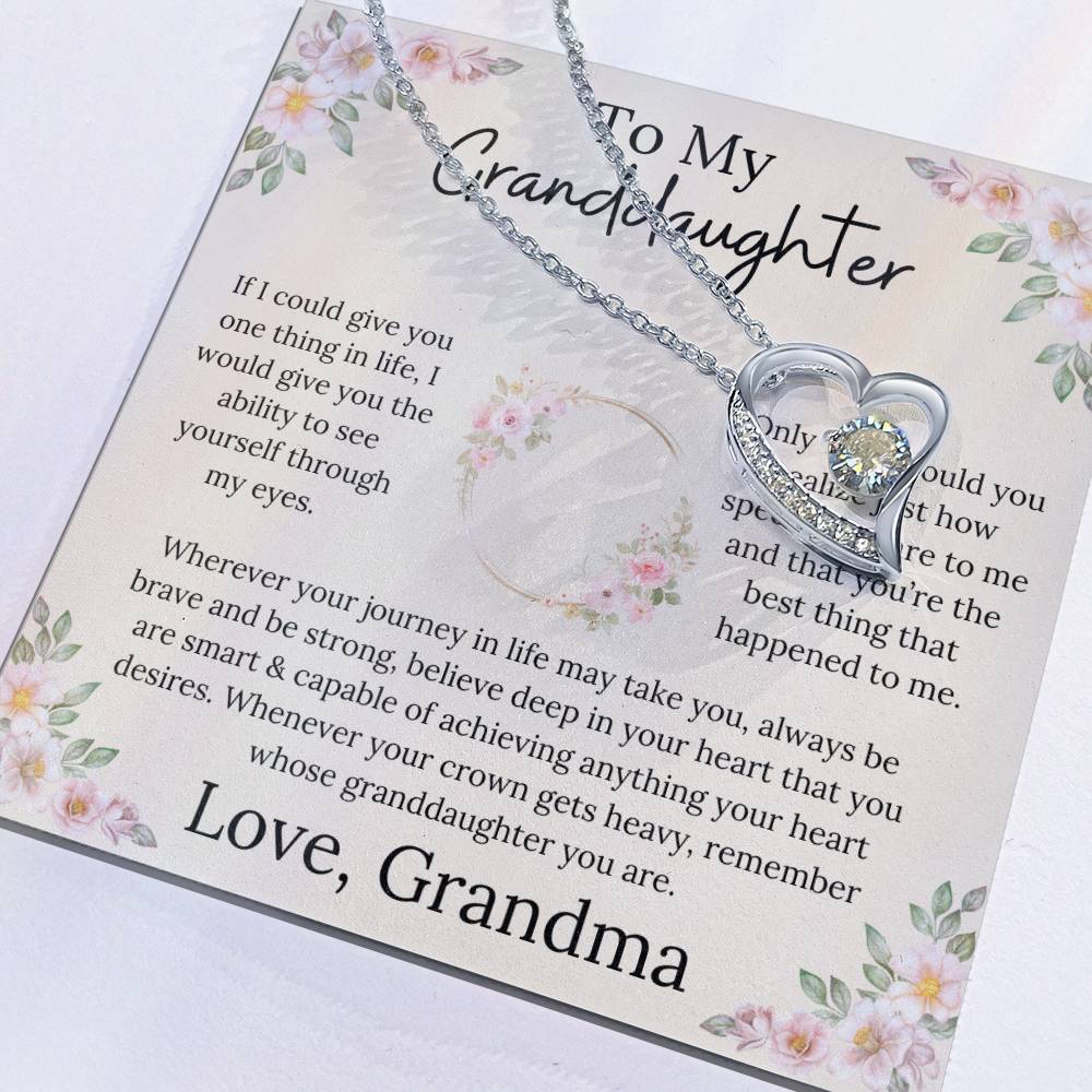 To My Granddaughter Believe In Your Heart Forever Love Necklace From Grandma