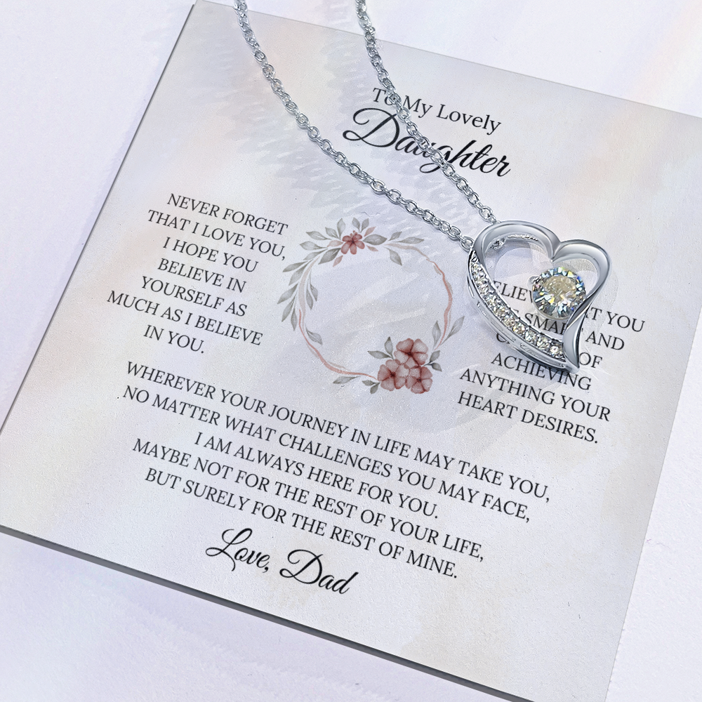 To My Lovely Daughter - Always By Your Side Forever Love Necklace