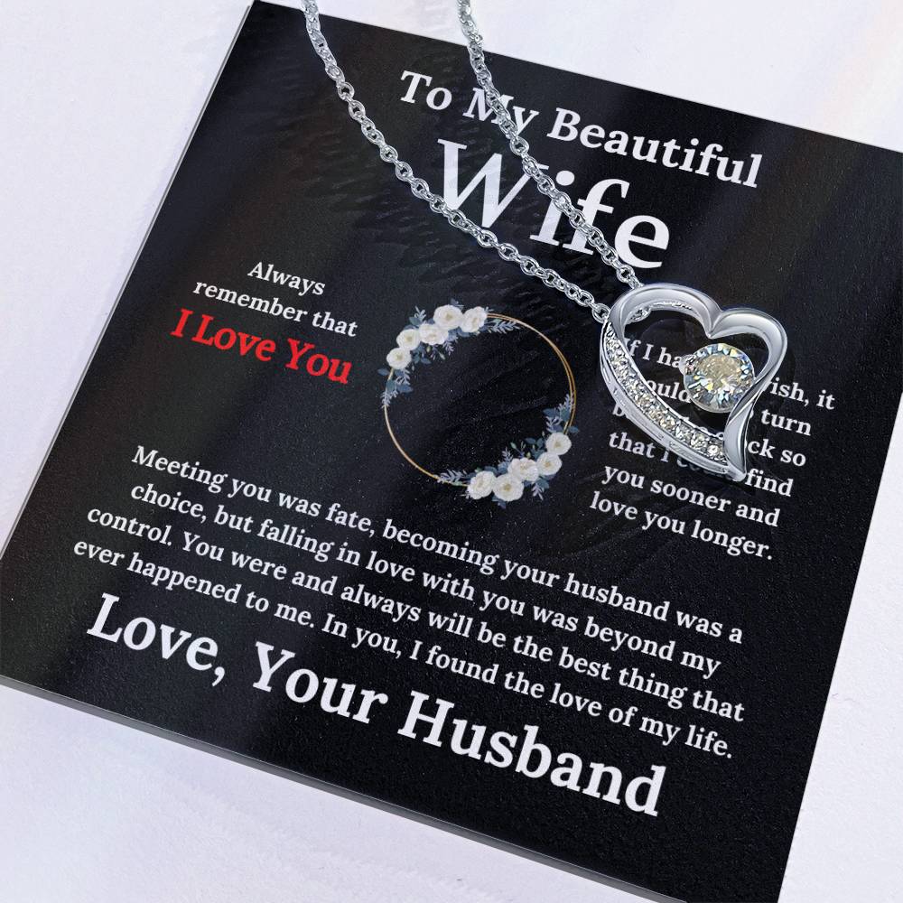 To My Beautiful Wife - Forever Love Necklace