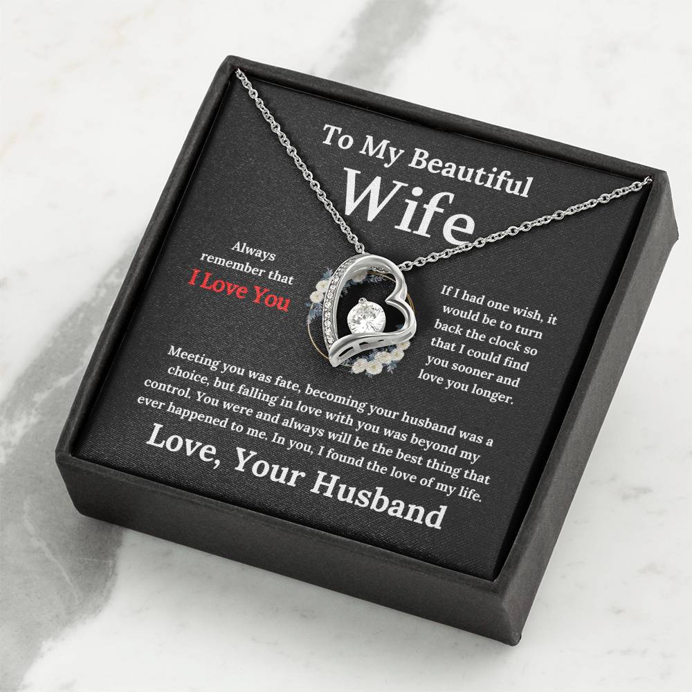 To My Beautiful Wife - Forever Love Necklace