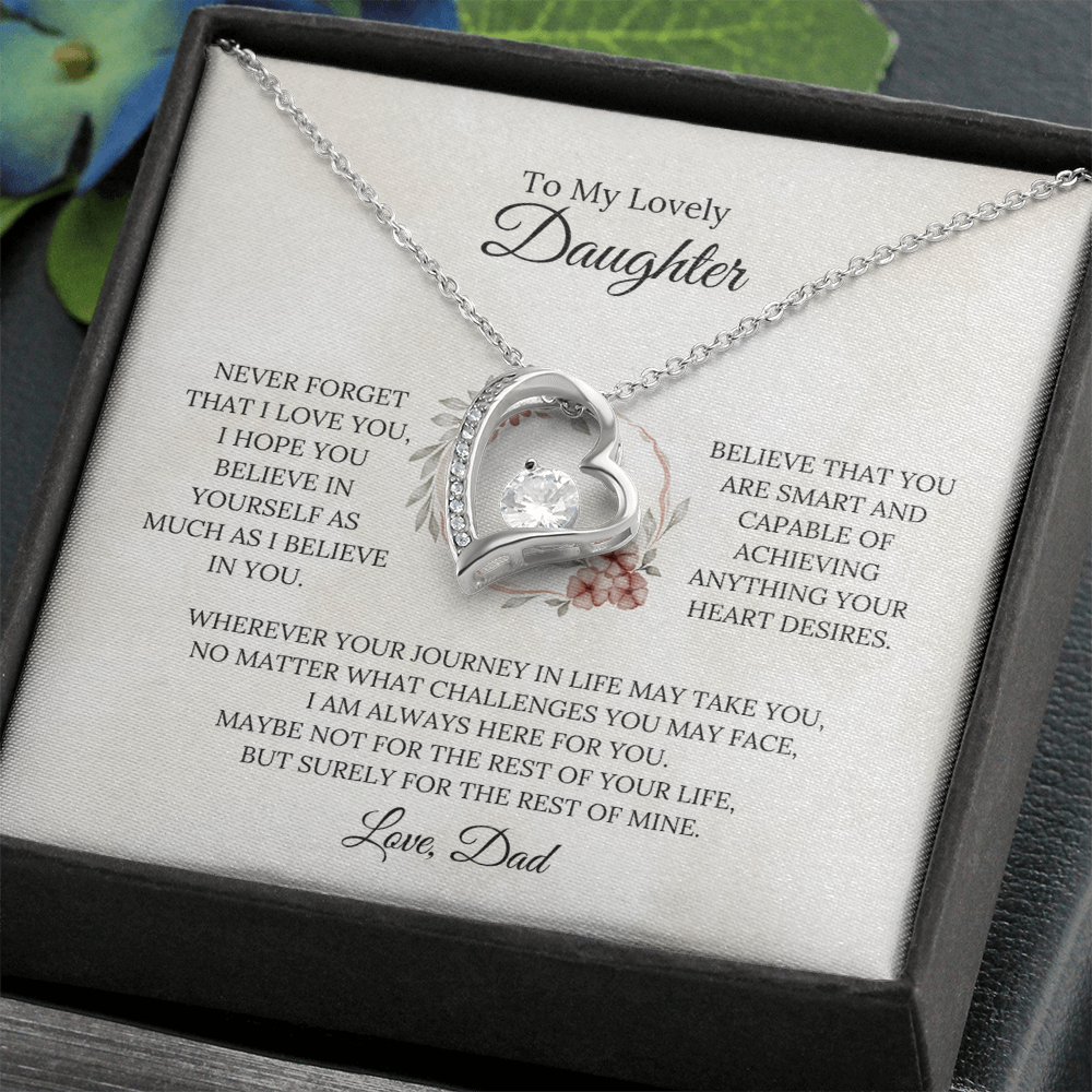 To My Lovely Daughter - Always By Your Side Forever Love Necklace