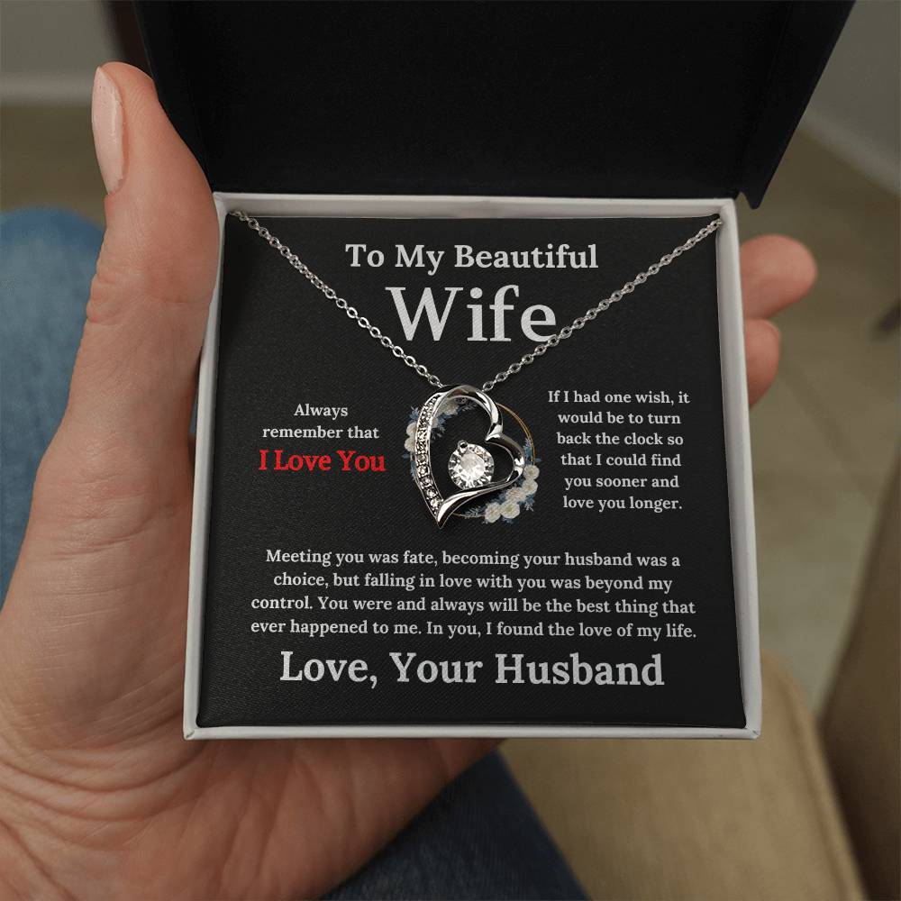 To My Beautiful Wife - Forever Love Necklace