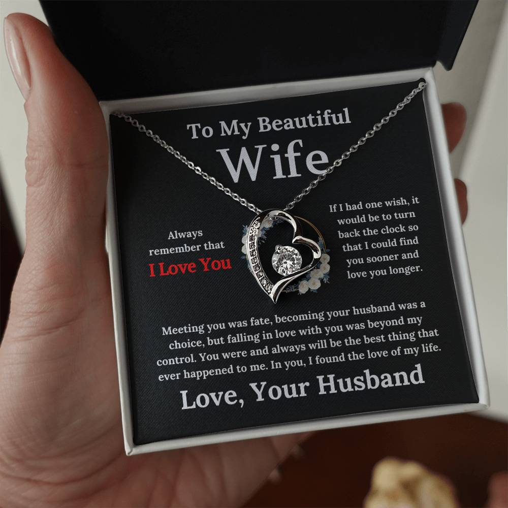 To My Beautiful Wife - Forever Love Necklace