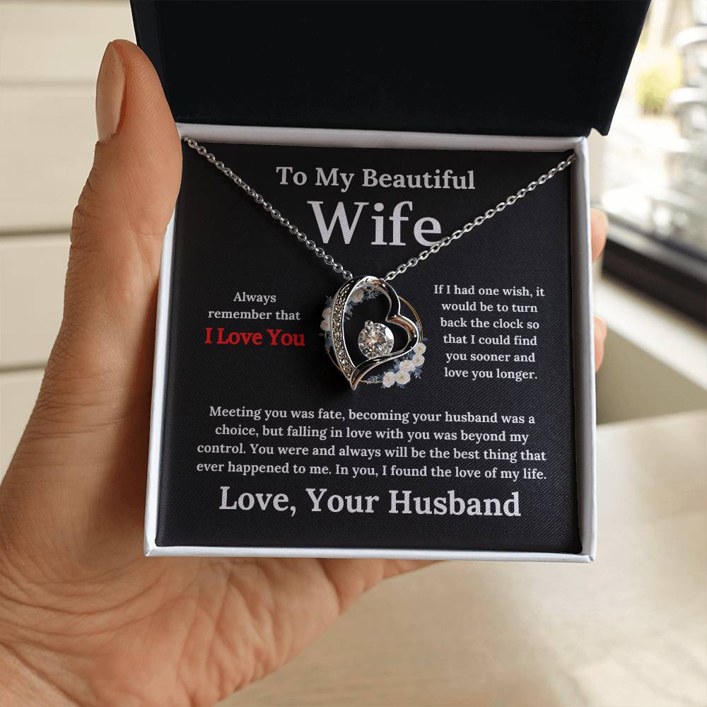 To My Beautiful Wife - Forever Love Necklace