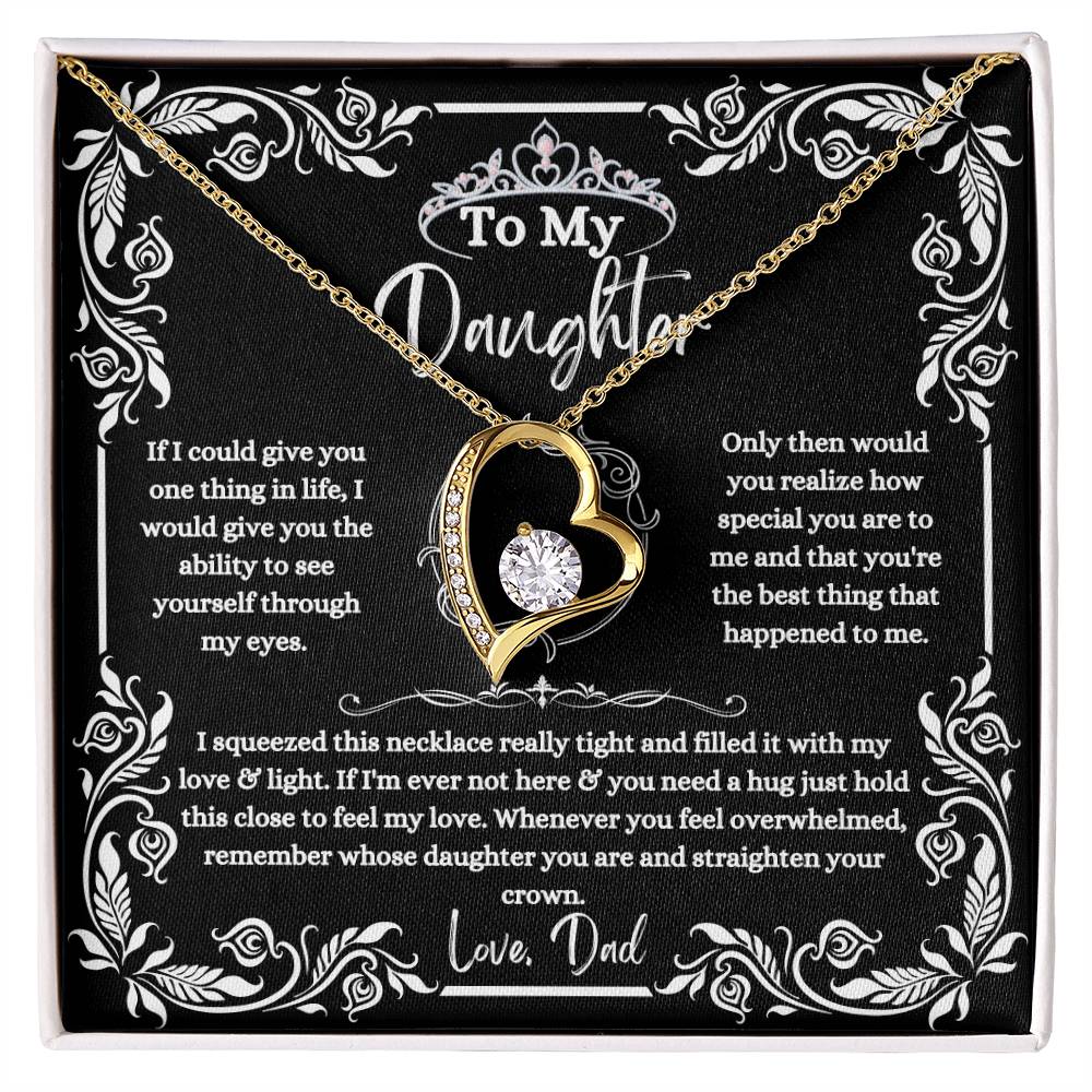 To My Daughter Royal Crown Forever Love Necklace From Dad