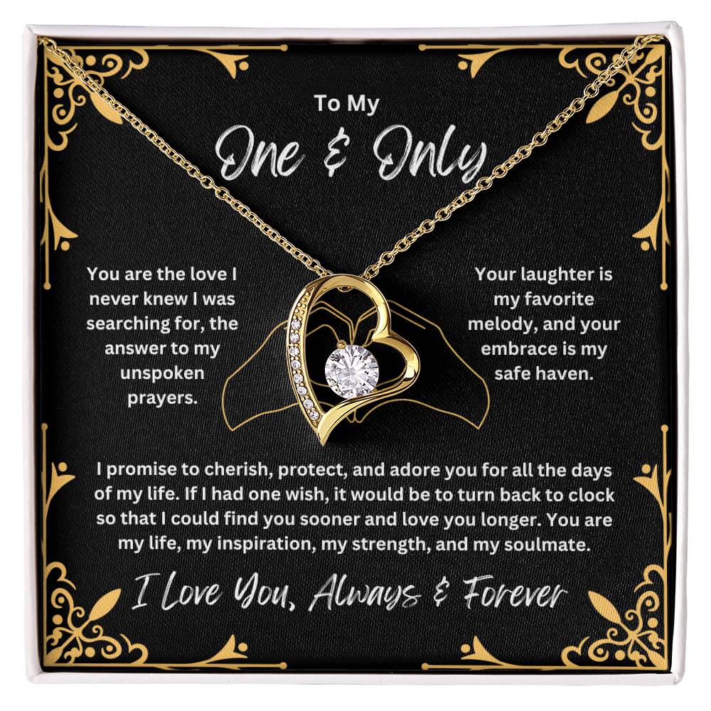 To My One & Only - You Are the Love I Never Knew - Forever Love Necklace