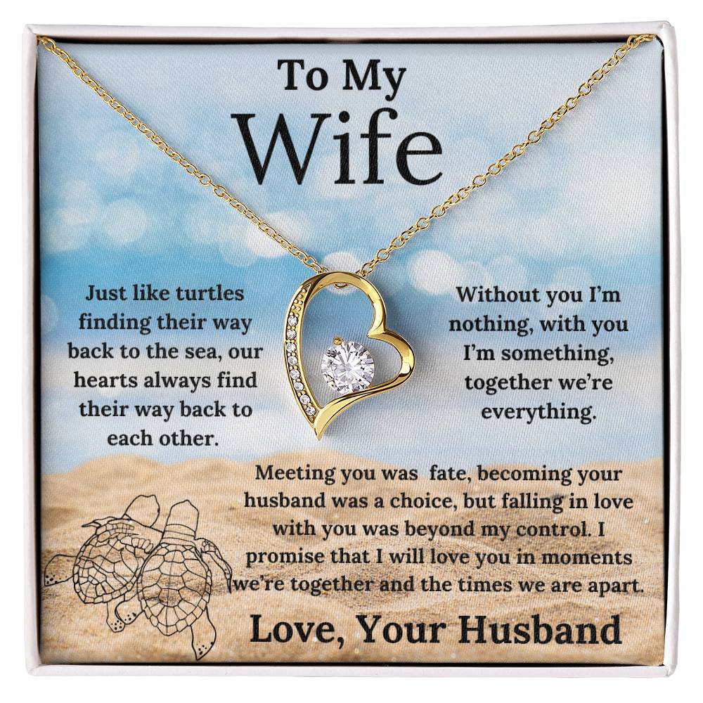 To My Wife Turtle Love Forever Love Necklace