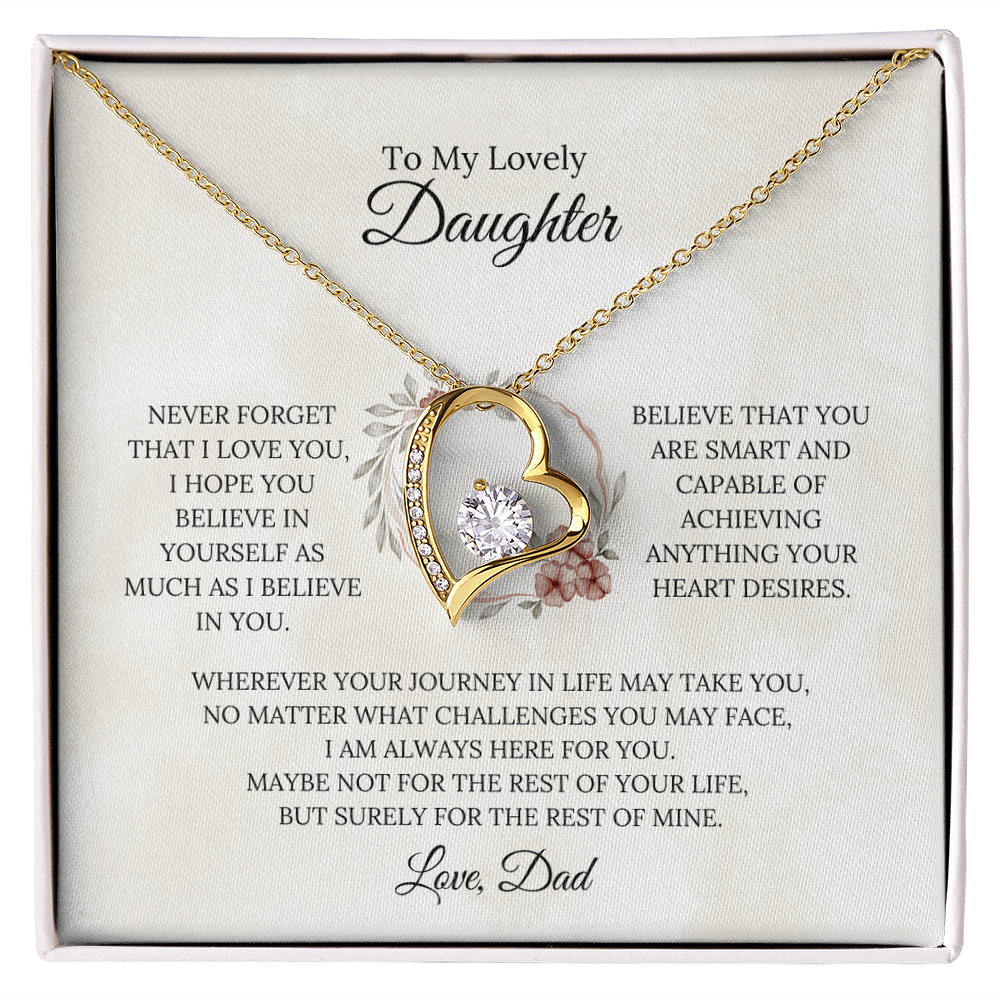 To My Lovely Daughter - Always By Your Side Forever Love Necklace