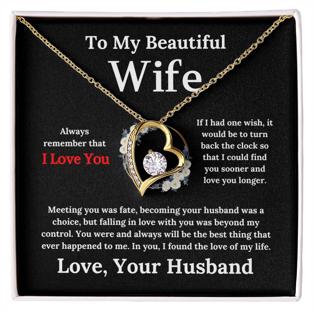 To My Beautiful Wife - Forever Love Necklace