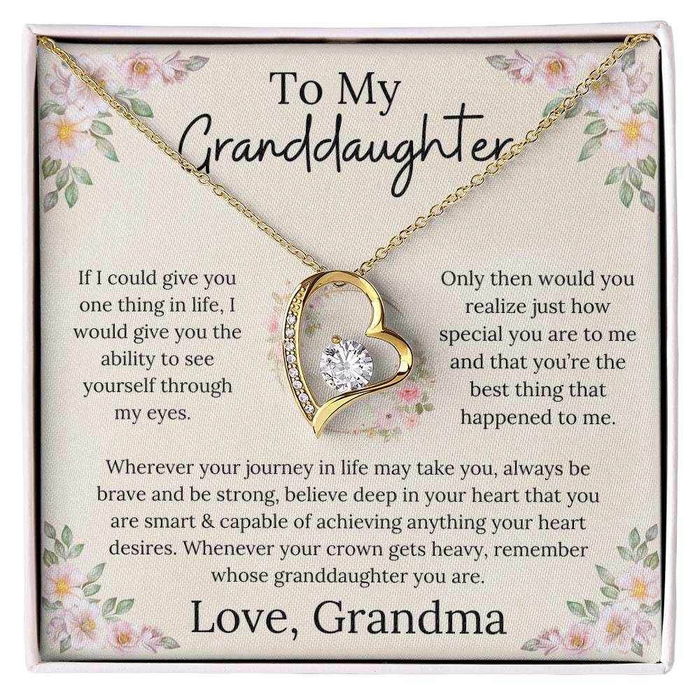 To My Granddaughter Believe In Your Heart Forever Love Necklace From Grandma