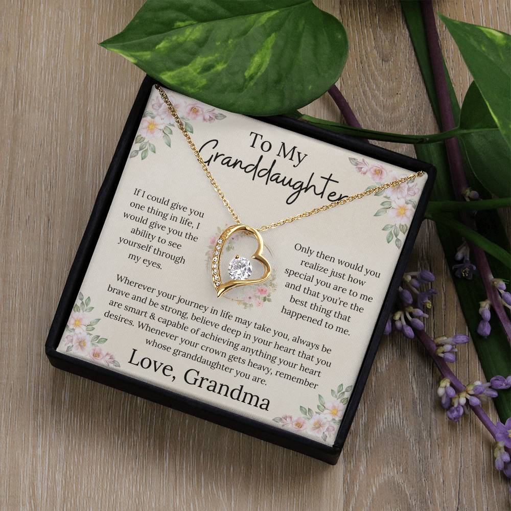 To My Granddaughter Believe In Your Heart Forever Love Necklace From Grandma