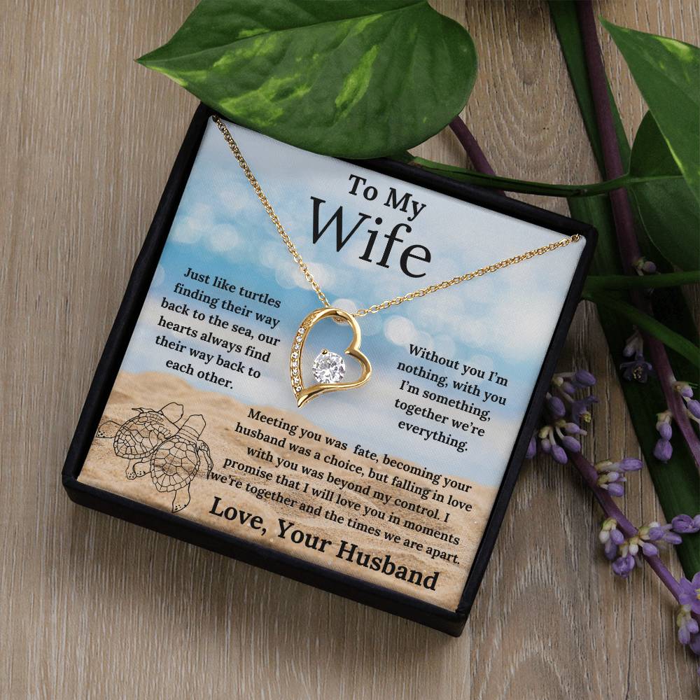 To My Wife Turtle Love Forever Love Necklace