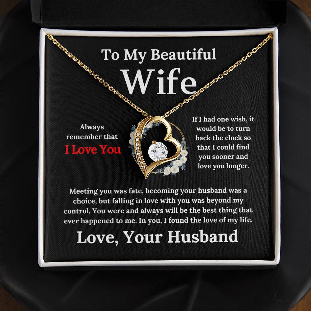 To My Beautiful Wife - Forever Love Necklace