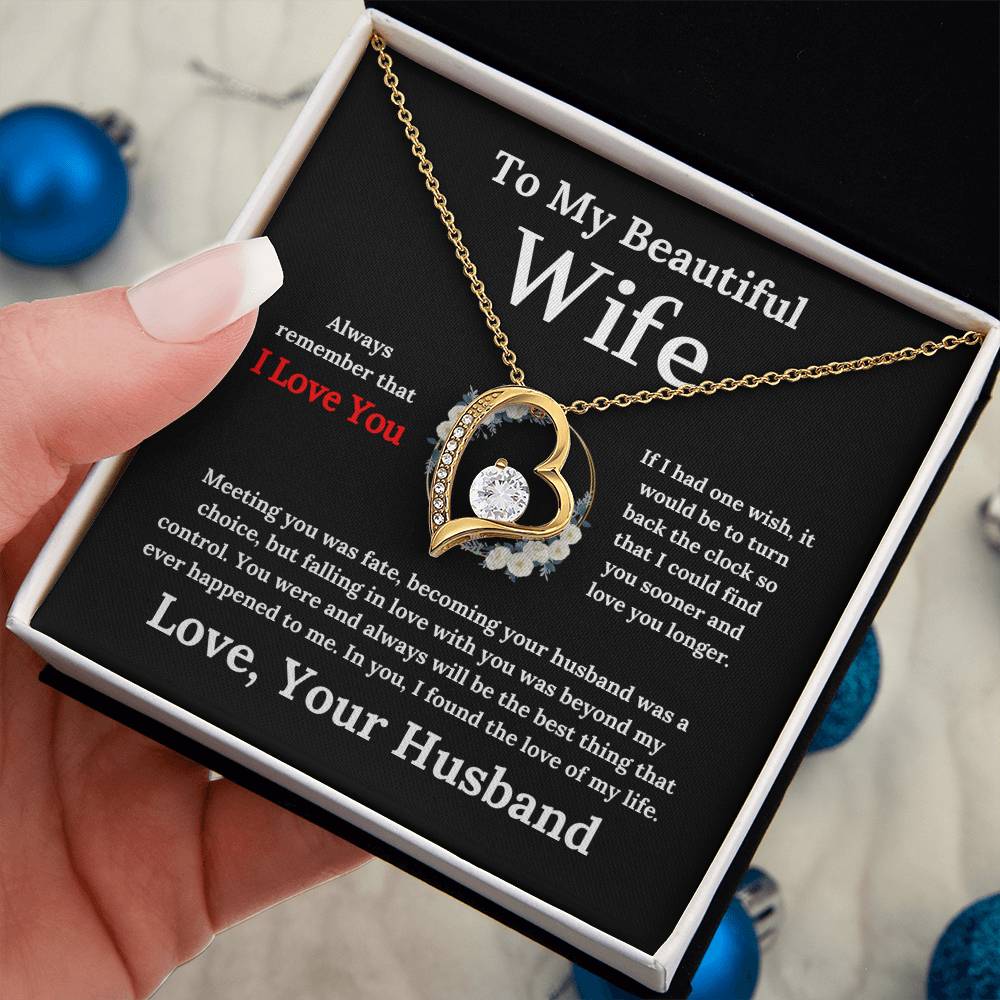 To My Beautiful Wife - Forever Love Necklace