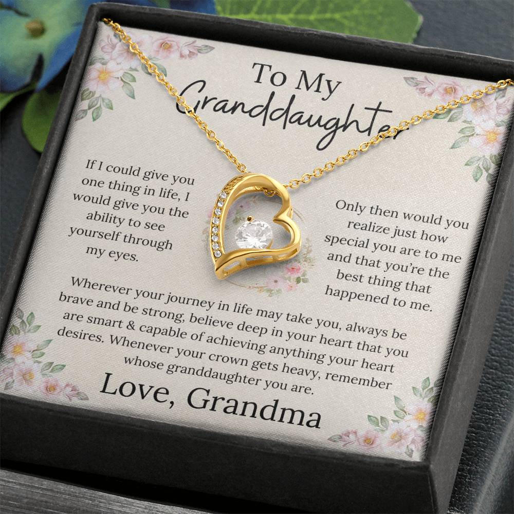 To My Granddaughter Believe In Your Heart Forever Love Necklace From Grandma