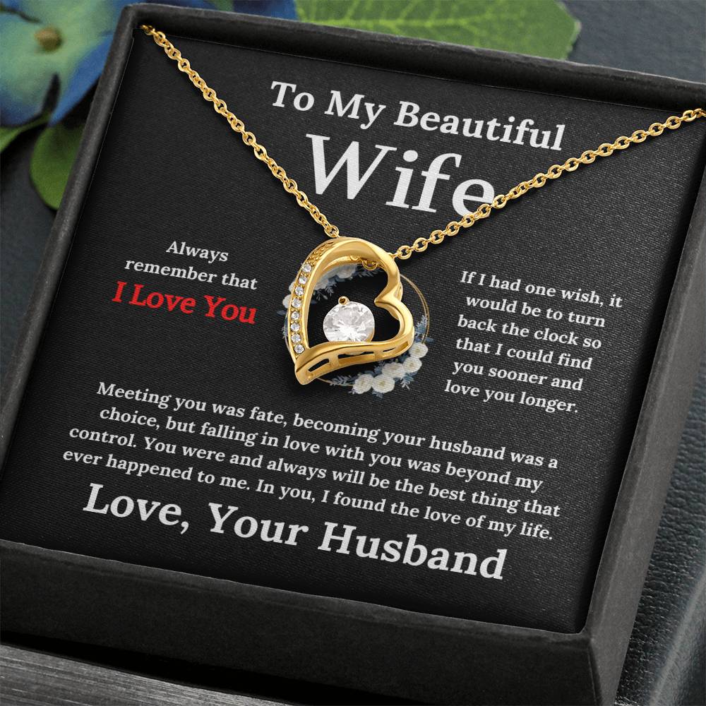 To My Beautiful Wife - Forever Love Necklace