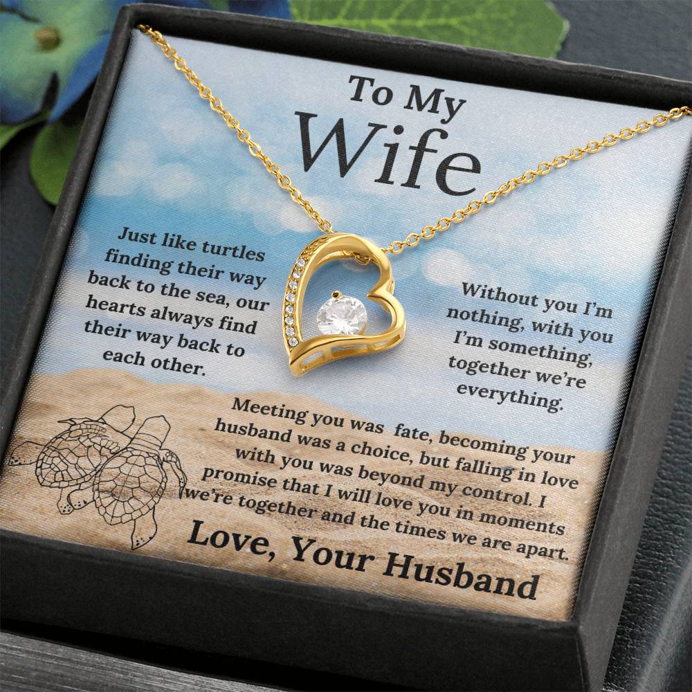 To My Wife Turtle Love Forever Love Necklace