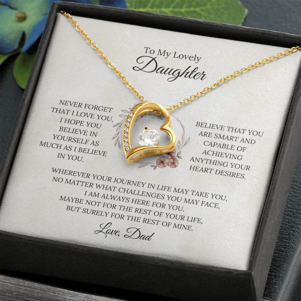 To My Lovely Daughter - Always By Your Side Forever Love Necklace