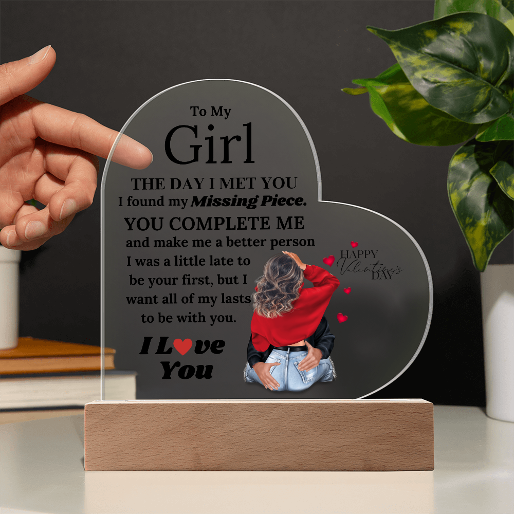 My Forever: You Complete Me Heart Acrylic Plaque, Gift for Her, Valentine's Day Gift