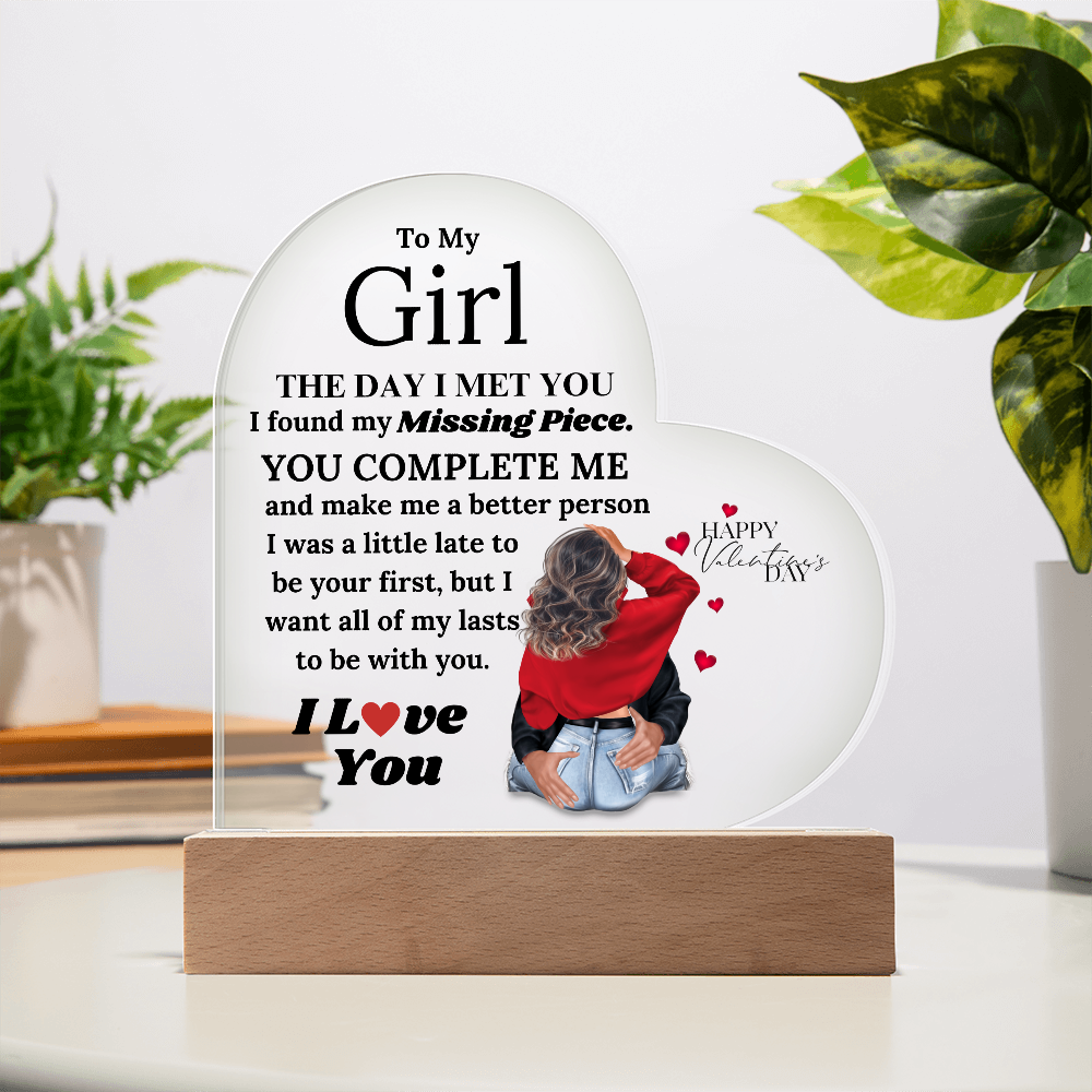 My Forever: You Complete Me Heart Acrylic Plaque, Gift for Her, Valentine's Day Gift