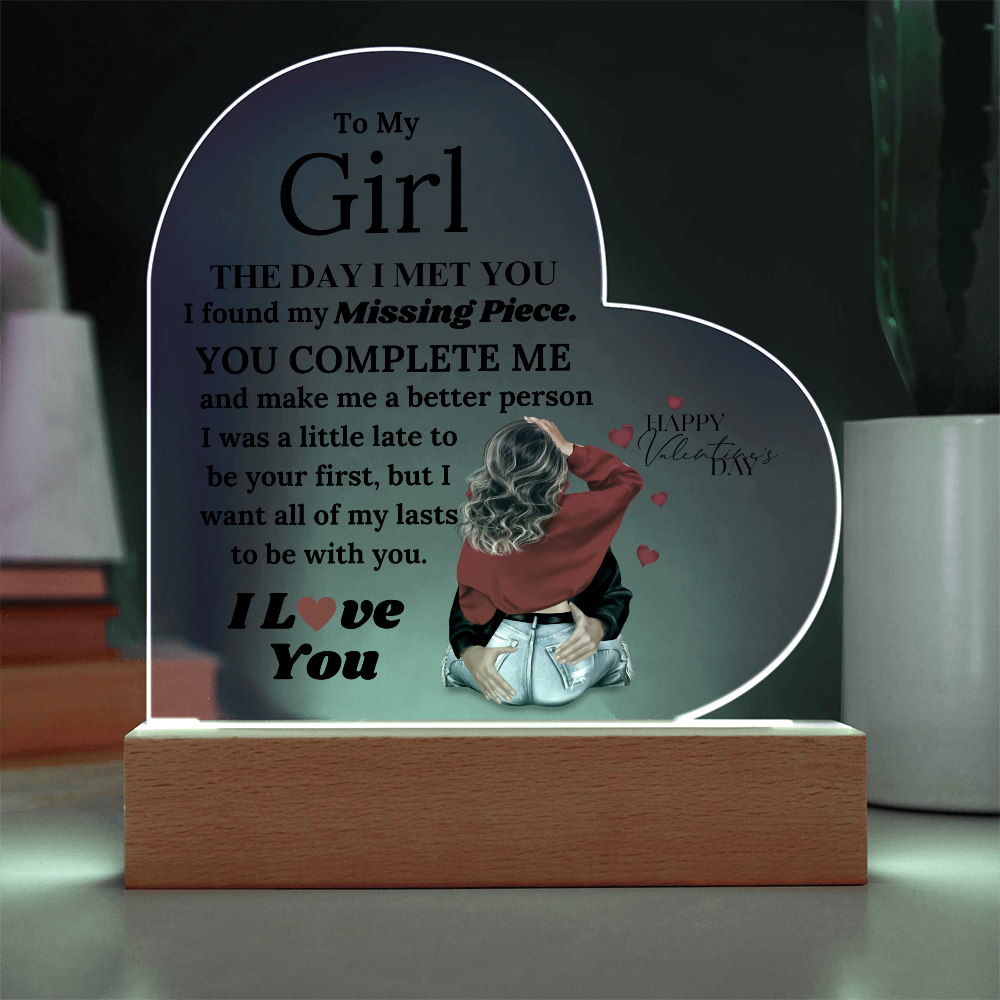 My Forever: You Complete Me Heart Acrylic Plaque, Gift for Her, Valentine's Day Gift