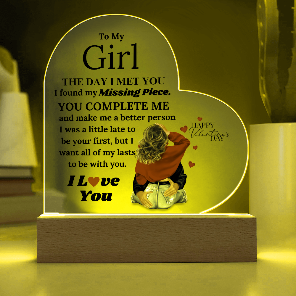 My Forever: You Complete Me Heart Acrylic Plaque, Gift for Her, Valentine's Day Gift