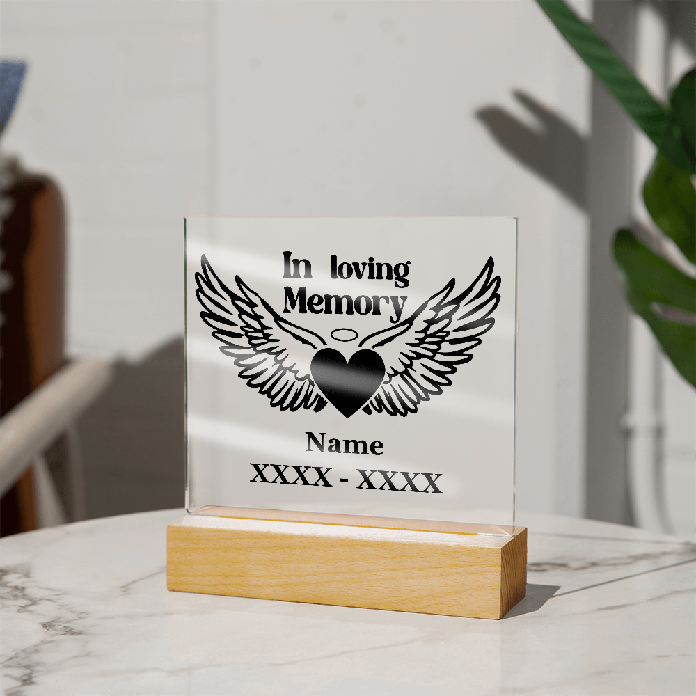 Guardian Angel Heart Memorial Plaque