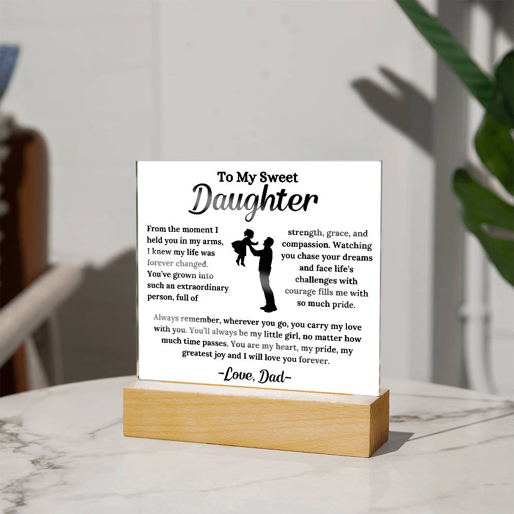 To My Daughter - My Greatest Joy - Square Acrylic Plaque