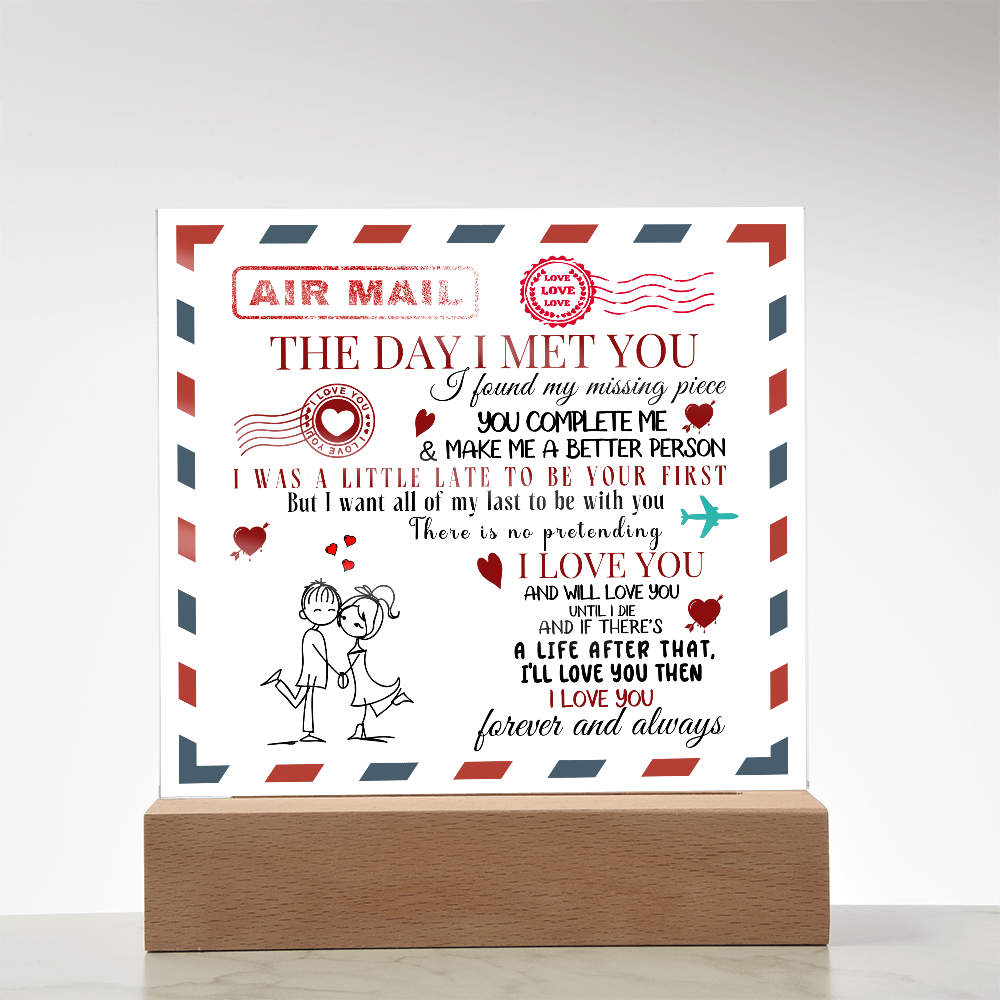 Square Acrylic Plaque - Forever and Always -  Valentines Day Gift