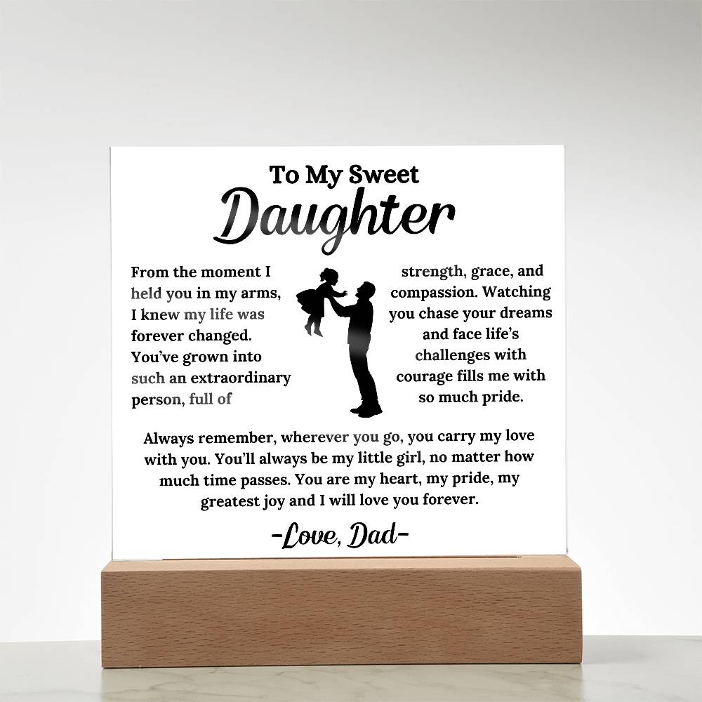 To My Daughter - My Greatest Joy - Square Acrylic Plaque