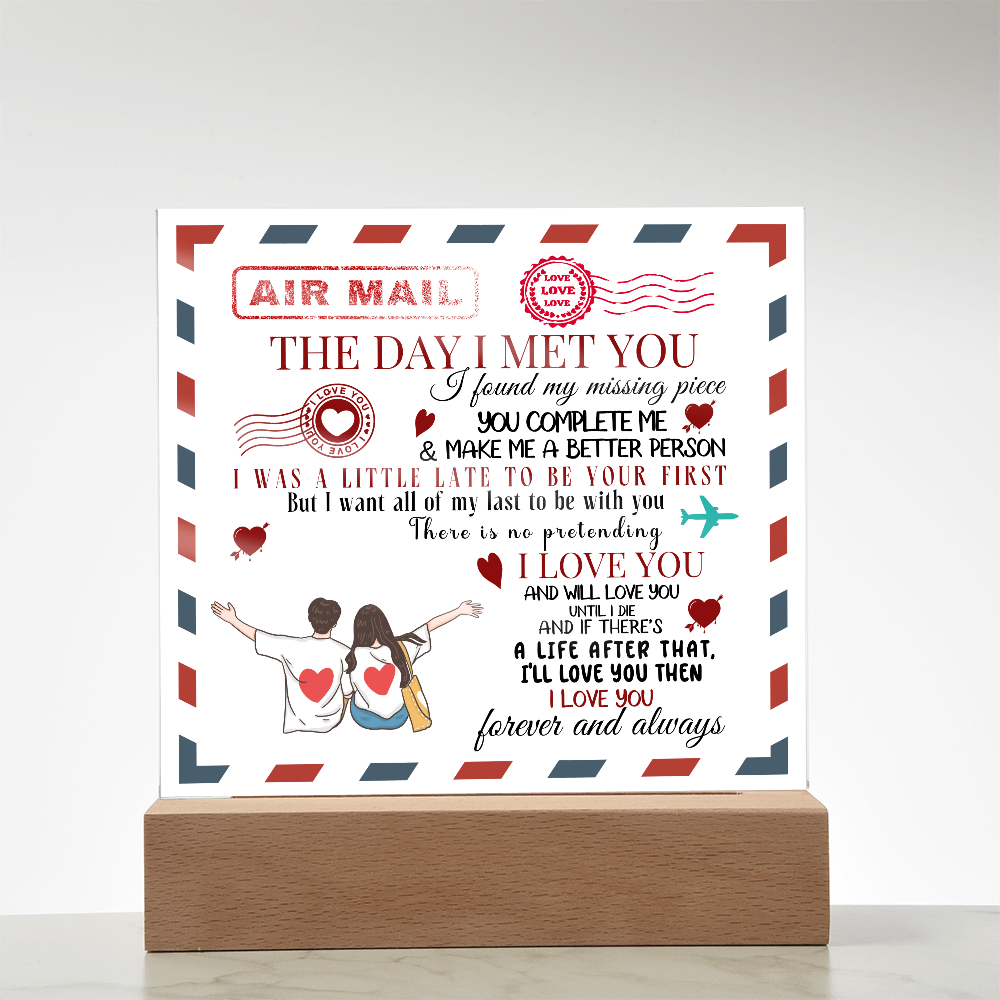 The Day I Met You Valentines Day Acrylic Gift