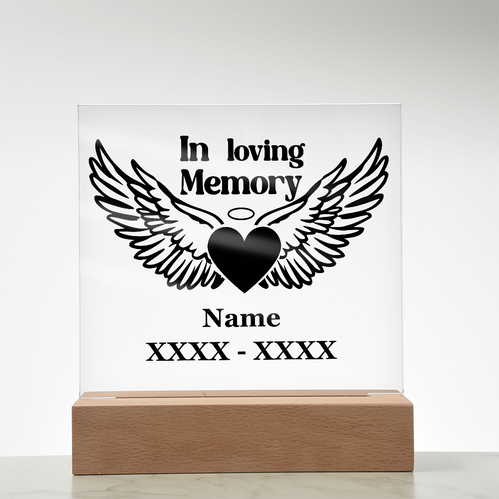 Guardian Angel Heart Memorial Plaque