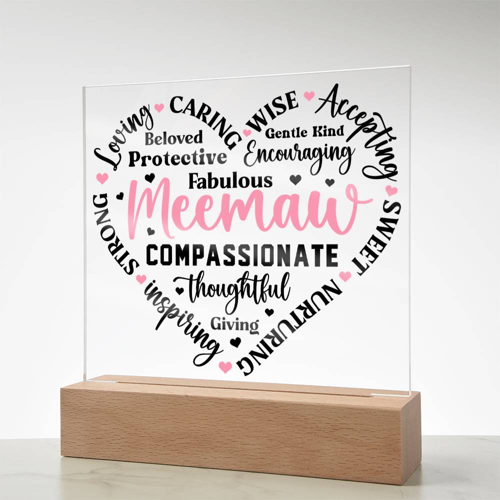 Meemaw - Forever Loved Square Acrylic Piece