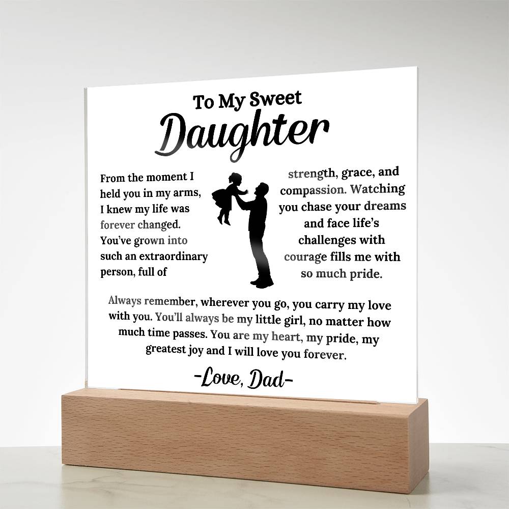 To My Daughter - My Greatest Joy - Square Acrylic Plaque