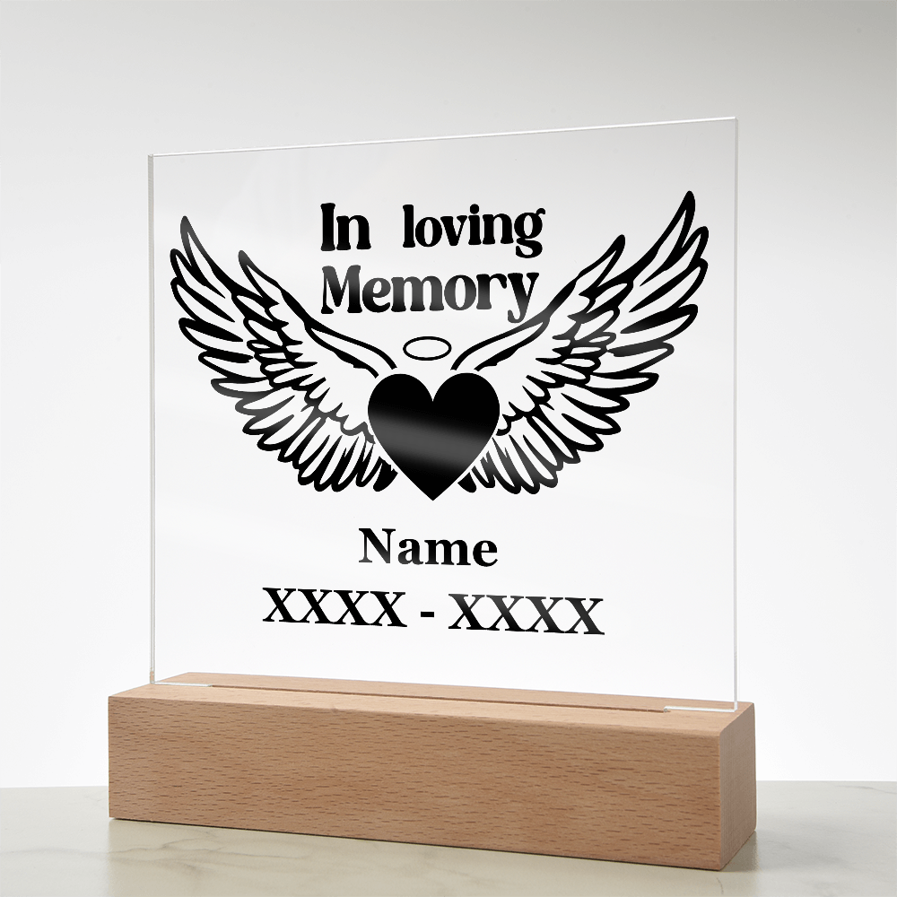 Guardian Angel Heart Memorial Plaque