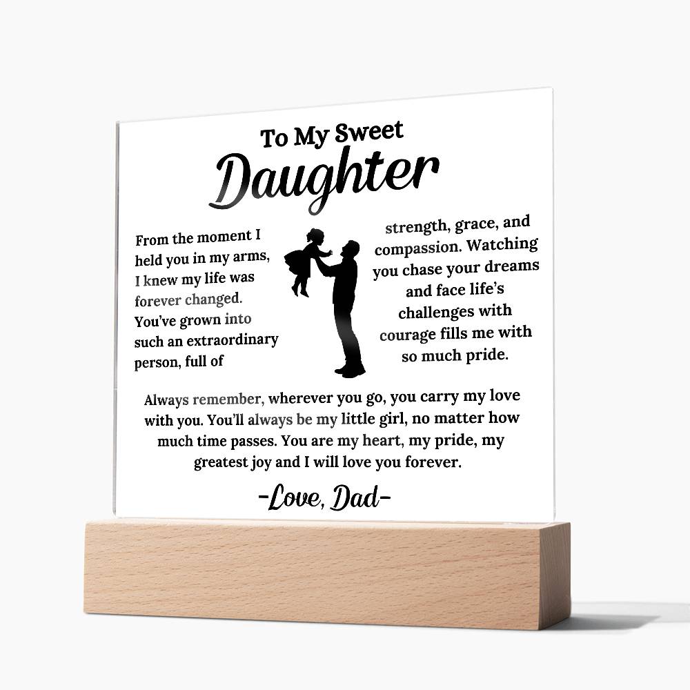 To My Daughter - My Greatest Joy - Square Acrylic Plaque