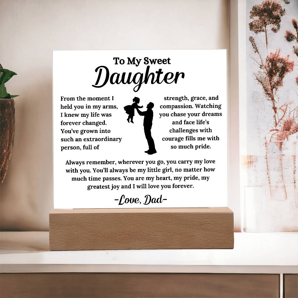 To My Daughter - My Greatest Joy - Square Acrylic Plaque