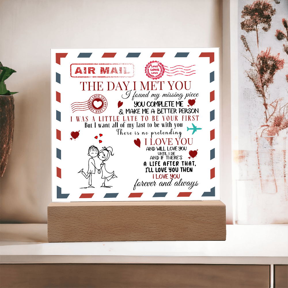 Square Acrylic Plaque - Forever and Always -  Valentines Day Gift