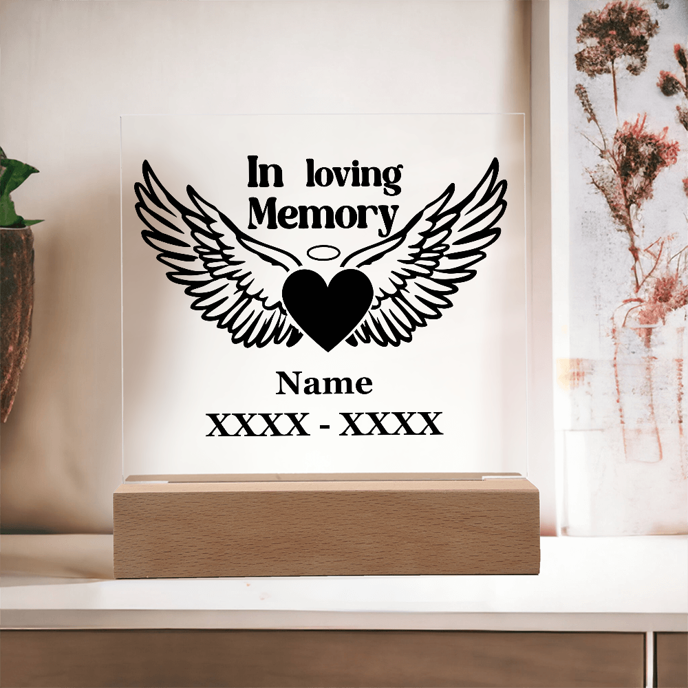 Guardian Angel Heart Memorial Plaque