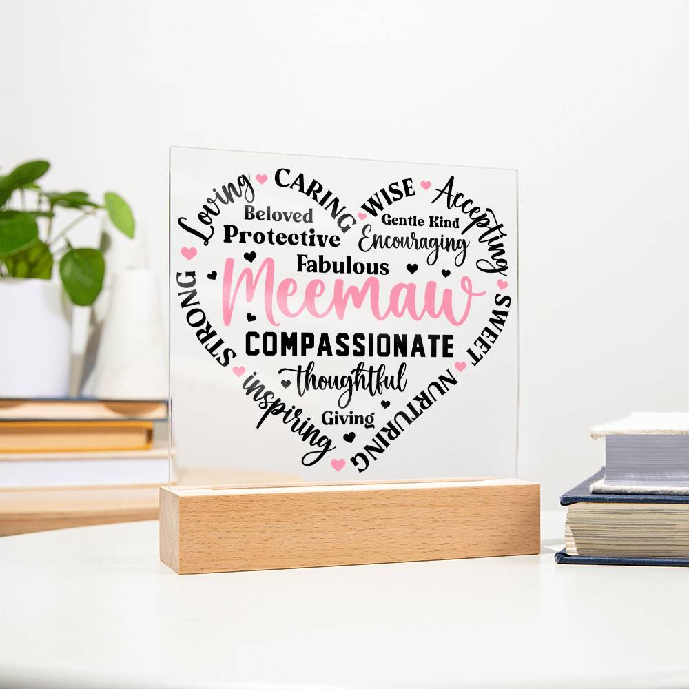 Meemaw - Forever Loved Square Acrylic Piece