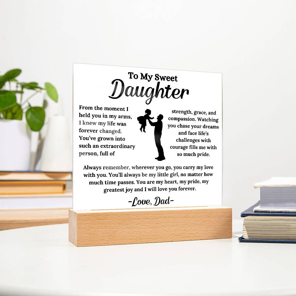 To My Daughter - My Greatest Joy - Square Acrylic Plaque