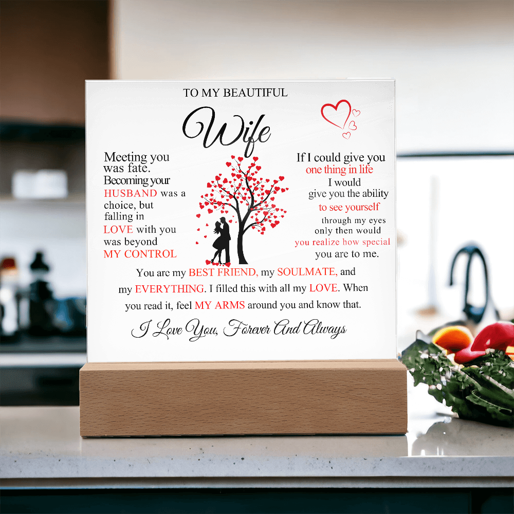 To My Beautiful Wife Square Acrylic Plaque