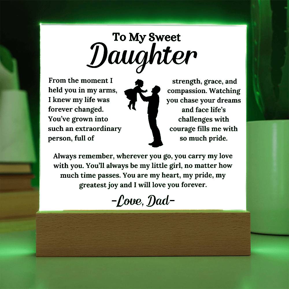 To My Daughter - My Greatest Joy - Square Acrylic Plaque