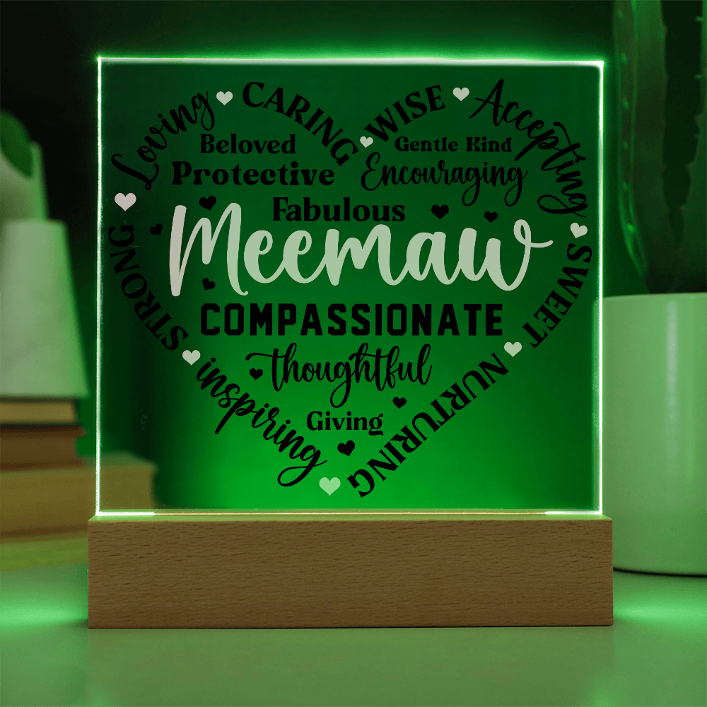 Meemaw - Forever Loved Square Acrylic Piece