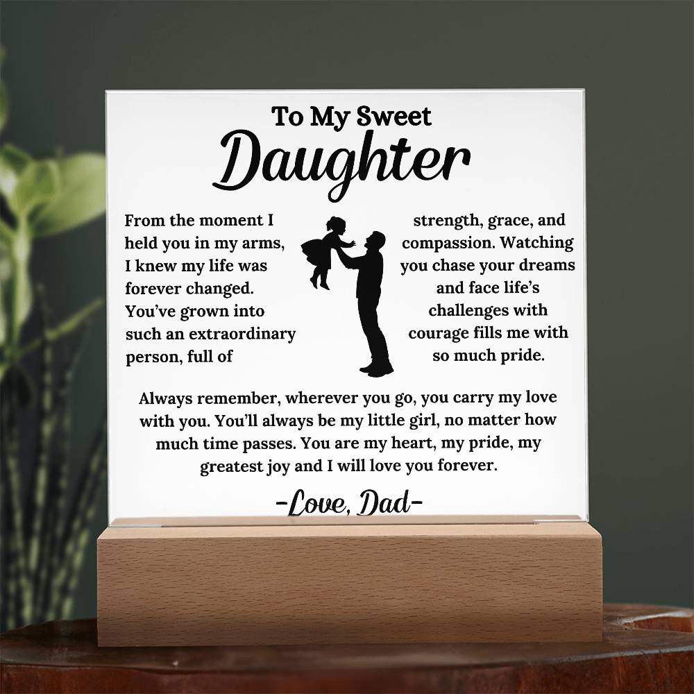 To My Daughter - My Greatest Joy - Square Acrylic Plaque