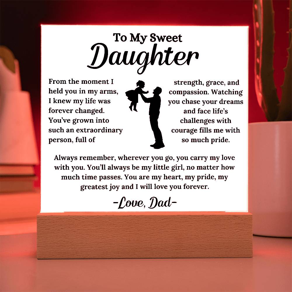 To My Daughter - My Greatest Joy - Square Acrylic Plaque