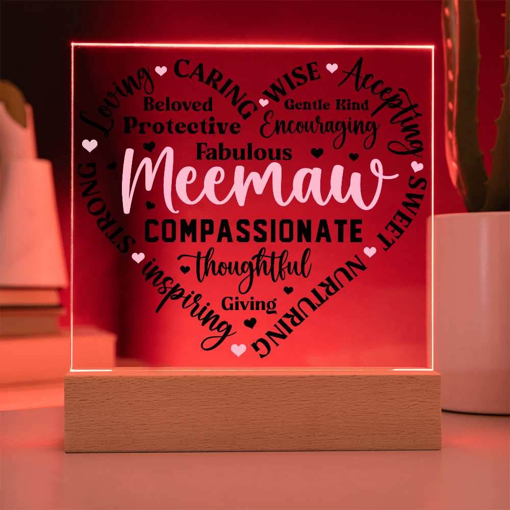 Meemaw - Forever Loved Square Acrylic Piece