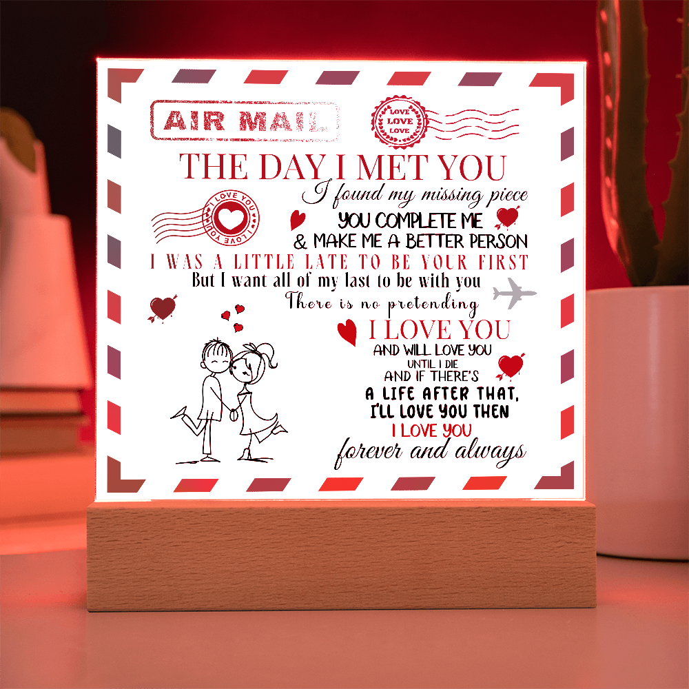 Square Acrylic Plaque - Forever and Always -  Valentines Day Gift