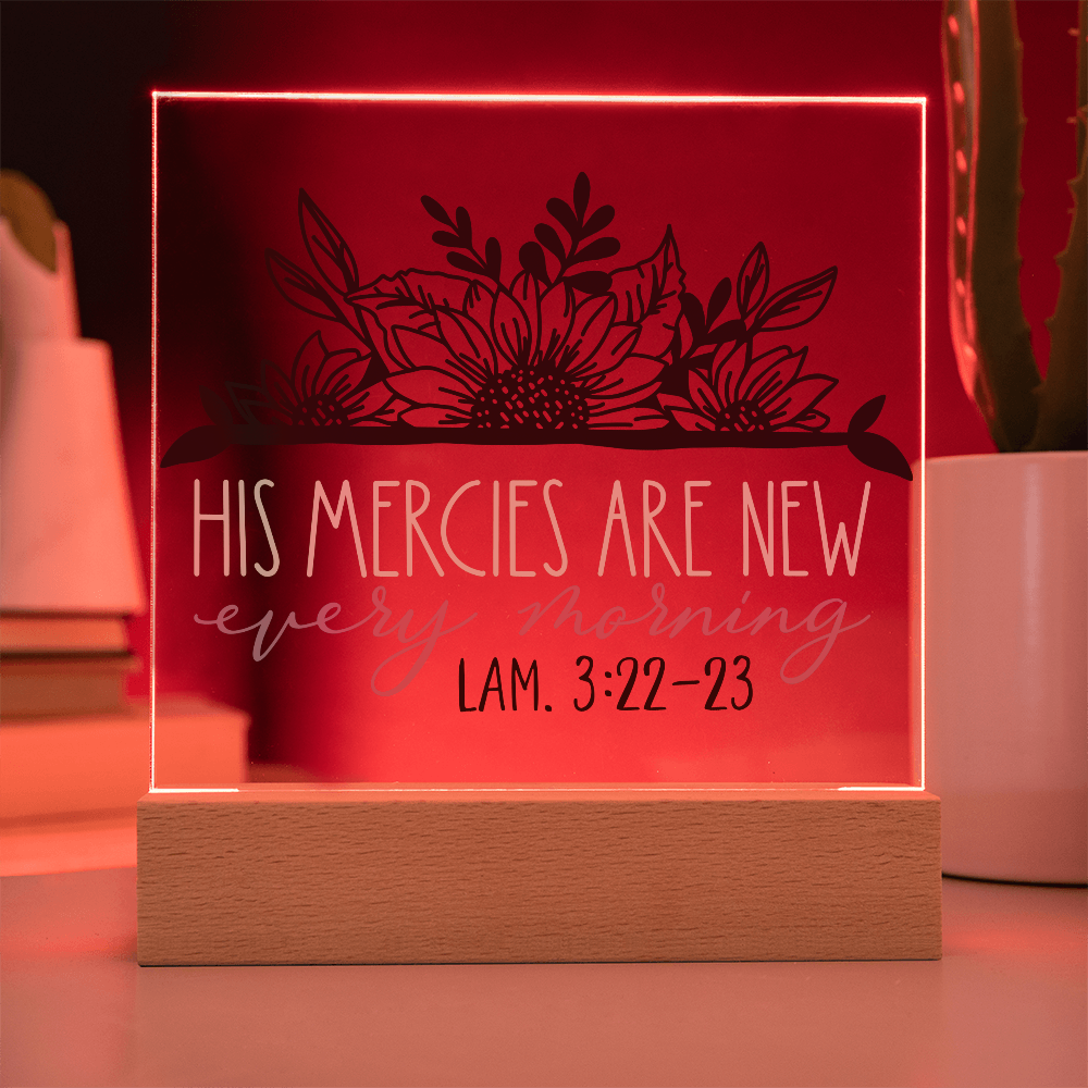 His Mercies Are New Every Morning Square Acrylic Plaque