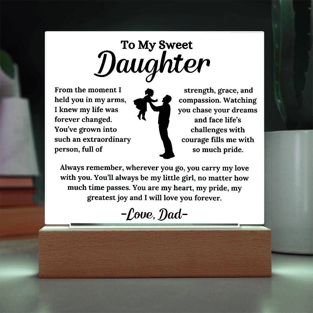 To My Daughter - My Greatest Joy - Square Acrylic Plaque